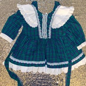 Vintage plaid and ruffles toddler dress